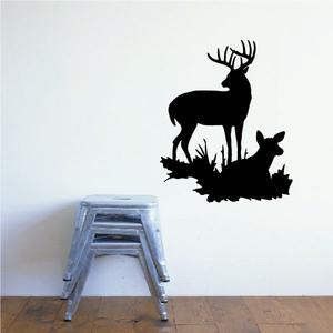 Family Deer Buck and Fawn on Grass Decal With Mastercard For Sale