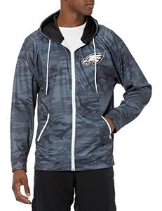 Zubaz NFL Men's Philadelphia Eagles Tonal Black Camo Full Zip Hoodie Cheap Sale Collections