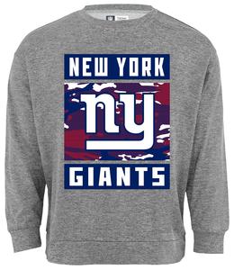 Zubaz NFL Men's New York Giants Heather Grey Camo Team Crewneck Sweatshirt Pices Cheap Online