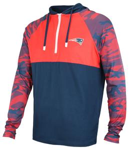 Zubaz NFL Men's New England Patriots Team Color Block 1/4 Zip Hoodie W/ Camo Lines Cheap Extremely