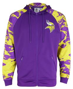 Zubaz NFL Men's Minnesota Vikings Performance Full Zip Hoodie with Lava Sleeves Outlet Deals