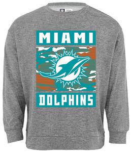 Zubaz NFL Men's Miami Dolphins Heather Grey Camo Team Crewneck Sweatshirt Recommend Cheap Pice