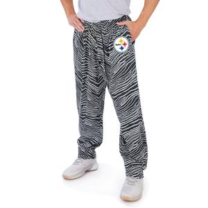 Zubaz NFL Men's Pittsburgh Steelers Zebra Outline Comfy Pants Cheap Pice Discount Authentic