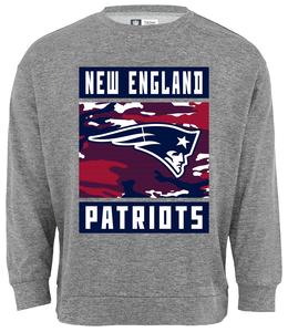 Zubaz NFL Men's New England Patriots Heather Grey Camo Team Crewneck Sweatshirt 2025 Online