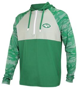 Zubaz NFL Men's New York Jets Team Color Block 1/4 Zip Hoodie W/ Camo Lines Cheap Perfect
