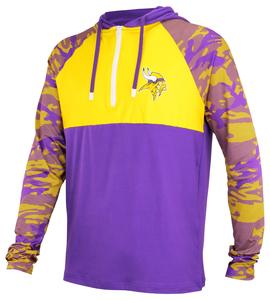 Zubaz NFL Men's Minnesota Vikings Team Color Block 1/4 Zip Hoodie W/ Camo Lines With Mastercard Cheap Pice