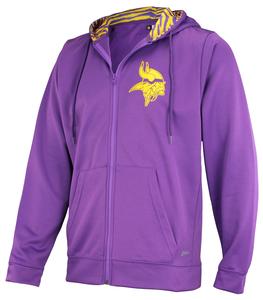Zubaz NFL Men's Minnesota Vikings Team Full Zip Up Hoodie With Zebra Accents Discount High Quality