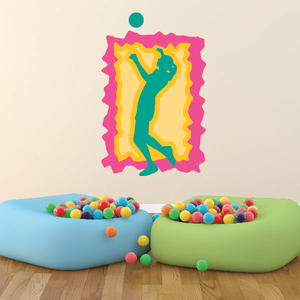 Volleyball Wall Decal - Vinyl Sticker - Car Sticker - Die Cut Sticker - CDSCOLOR062 Clearance Pre Order