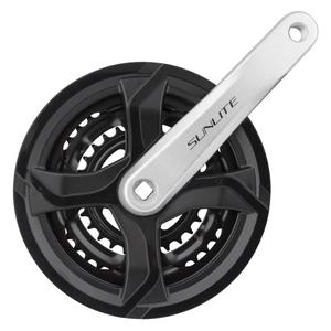 Alloy Triple 175x48/38/28 120 SQR JIS crankset black/silver Free Shipping For Nice