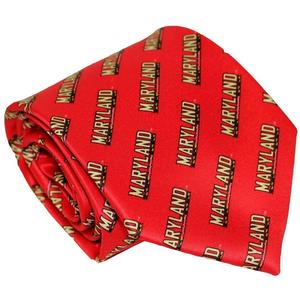 UMD Athletic Logo Pattern (Red) / Tie Sale 100% Original