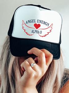 Alpha Omicron Pi Angel Energy Foam Trucker Hat Top Quality Sale Online
