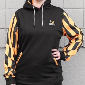 Towson Black and Yellow Tigertooth Sleeves and Hood (Black) / Hoodie From China Sale Online