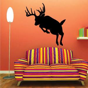 White Tail Deer Buck Jumping Silhouette Decal Cheap Lowest Pice