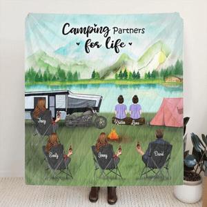 Customer Personalized Camping Blanket - Gift for the whole family, camping lovers with 4 Adults, 2 Kids - Camping Partner For Life Buy Cheap Cheapest