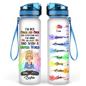 Custom Personalized Yoga Water Tracker Bottle - Gift Idea For Yoga Lover - I'm Not Not Sugar & Spice Discount Countdown Package