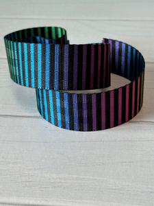 Bright Horizontal rainbow stripe 1” Seatbelt Webbing Top Quality For Sale