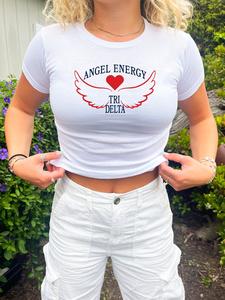 Delta Delta Delta Angel Energy Sorority Baby Tee Crop Top Free Shipping Inexpensive