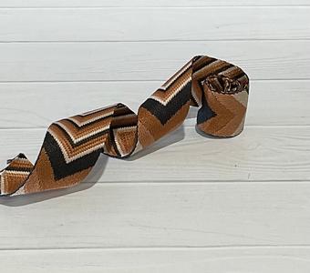 Copper/Tan/Black Woven Chevron 1.5”  Webbing Top Quality Online