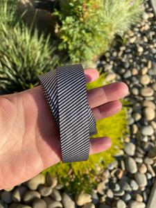 Black/White Diagonal stripe 1” Seatbelt Webbing Supply Sale Online