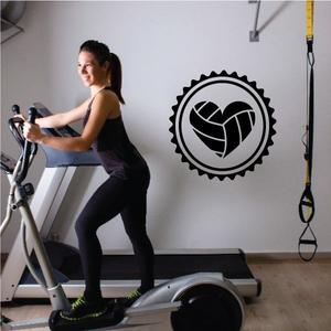 Volleyball Heart Circle Frame Wall Decal - Vinyl Decal - Car Decal - Vd009 Cheap Footlocker