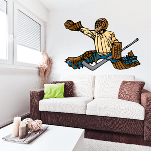 Hockey Player Wall Decal - Vinyl Sticker - Car Sticker - Die Cut Sticker - CDSCOLOR154 Free Shipping Shop Offer