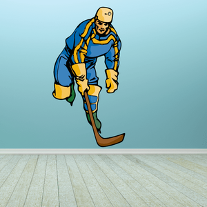 Hockey Player Wall Decal - Vinyl Sticker - Car Sticker - Die Cut Sticker - CDSCOLOR158 Free Shipping For Nice
