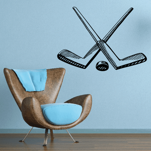 Hockey Two Sticks Player Wall Decal - Vinyl Decal - Car Decal - CDS055 Shop Offer Online
