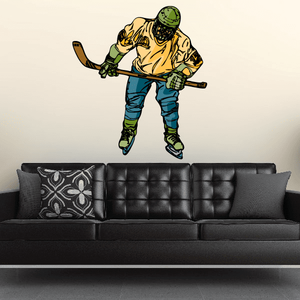 Hockey Player Wall Decal - Vinyl Sticker - Car Sticker - Die Cut Sticker - CDSCOLOR148 Outlet Get To Buy