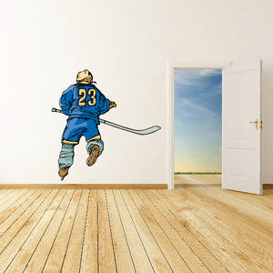 Hockey Player Wall Decal - Vinyl Sticker - Car Sticker - Die Cut Sticker - CDSCOLOR151 The Cheapest For Sale