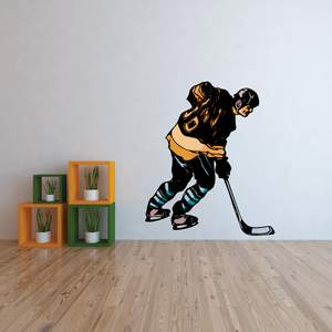 Hockey Player Wall Decal - Vinyl Sticker - Car Sticker - Die Cut Sticker - CDSCOLOR159 Wholesale Pice For Sale