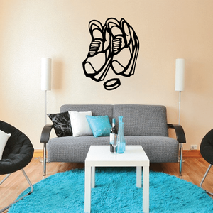Hockey Skates Player Wall Decal - Vinyl Decal - Car Decal - CDS028 Cost Cheap Online