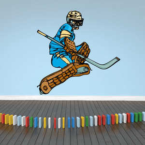Hockey Player Wall Decal - Vinyl Sticker - Car Sticker - Die Cut Sticker - CDSCOLOR138 Outlet New