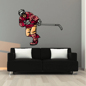 Hockey Player Wall Decal - Vinyl Sticker - Car Sticker - Die Cut Sticker - CDSCOLOR136 Cheap Fake