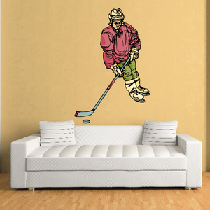 Hockey Player Wall Decal - Vinyl Sticker - Car Sticker - Die Cut Sticker - CDSCOLOR141 Where To Buy Low Pice