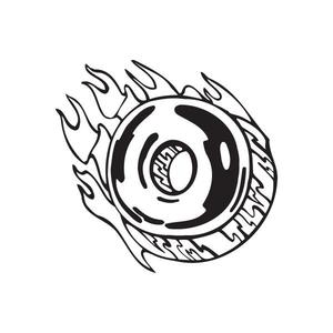 Flaming Donut Decal Recommend Sale Online