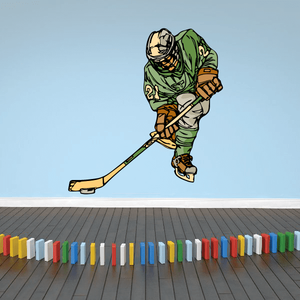 Hockey Player Wall Decal - Vinyl Sticker - Car Sticker - Die Cut Sticker - CDSCOLOR140 Cheap Sale Free Shipping