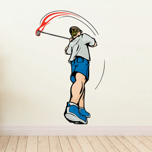 Flaming Golf Wall Decal - Vinyl Sticker - Car Sticker - Die Cut Sticker - CDSCOLOR167 Low Pice