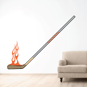 Flaming Hockey Player Wall Decal - Vinyl Sticker - Car Sticker - Die Cut Sticker - CDSCOLOR195 Sale 100% Guaranteed