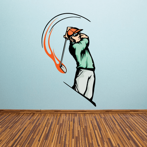 Flaming Golf Wall Decal - Vinyl Sticker - Car Sticker - Die Cut Sticker - CDSCOLOR165 Clearance Extremely