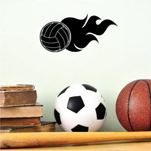 Flaming Volleyball Decal Free Shipping Fast Delivery