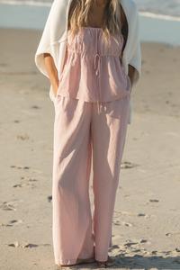 To the Beach Striped Woven Strapless Set Best Pices Sale Online