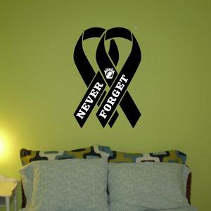 Never Forget Ribbon Printed Die Cut Decal Outlet Official