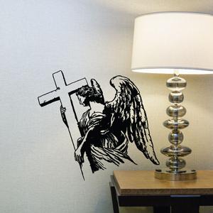 Detailed Angel holding Cross Decal Free Shipping High Quality