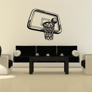 Basketball Hoop Net and Ball Decal Free Shipping With Paypal