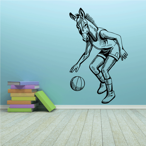 Basketball Mascot Donkey Mule Dribbling Decal 2025 Online