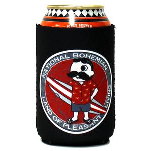 Retro National Bohemian Surfer Dude (Black) / Can Cooler Pay With Paypal