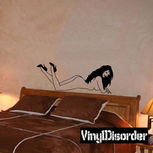 Nude Woman with Messy Hair and Heels Decal Sale Clearance