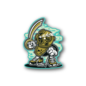 Diver Pirate Sticker Clearance Fake