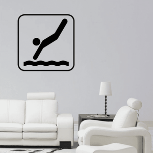 Diving Swimmer Sign Decal Free Shipping With Mastercard
