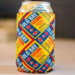 Flat OLD BAY Can Pattern / Can Cooler Outlet Discount Sale